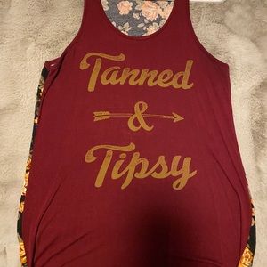 Tanned and tipsy tank top